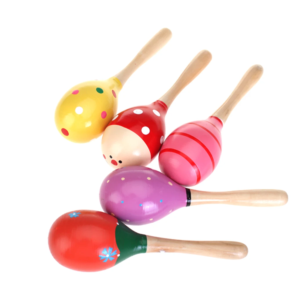 Multiple Colour Wood Maraca Eggs Rattles Baby Kid Shaker pretend Play Toy Musical Instrument Music Party Favors Child Great Gift