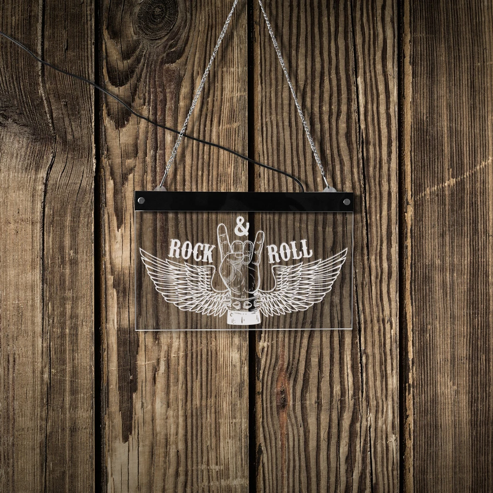 Индивидуальная светодиодная неоновая вывеска Rock & Roll музыкальный фестиваль