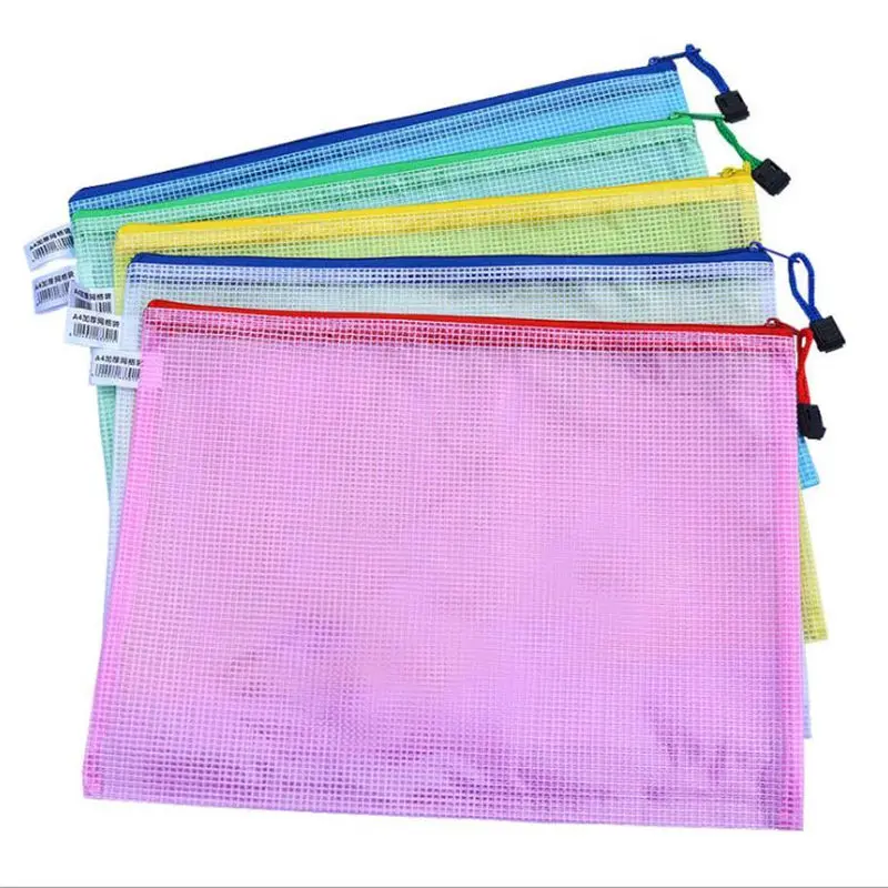 A4 Grid Transparent Document Bag PVC Zipper Stationery Pouch Filing Products Storage F20173306 | Дом и сад