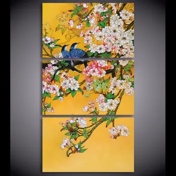 

3 Pcs/Set Framed HD Printed Flowers And Birds Picture Wall Art Print Decor Canvas Modern Oil Painting Cuadros Decoracion
