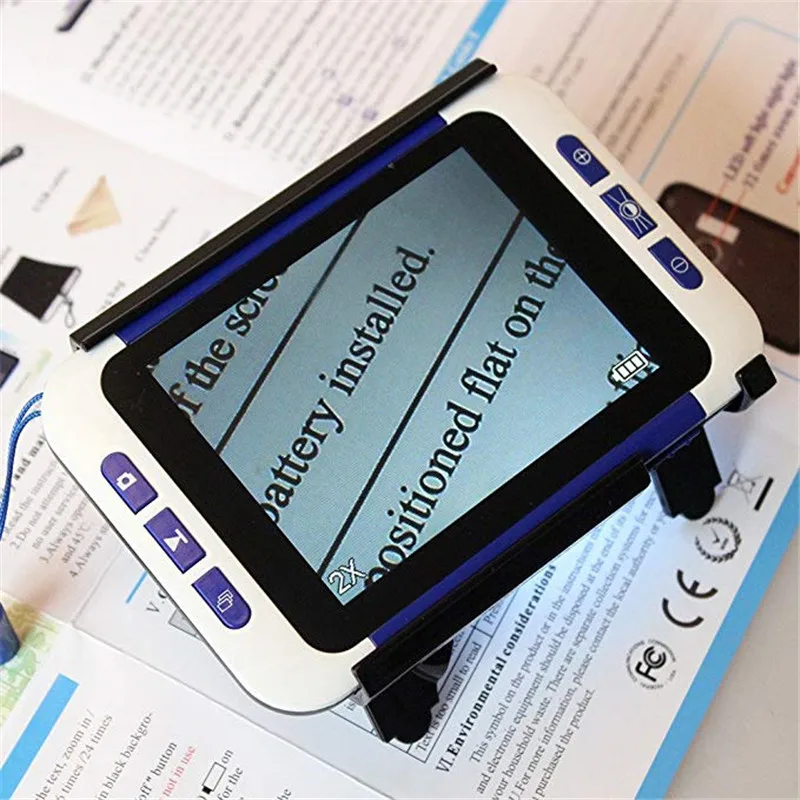 US $53.87 2x 32x Digital Loupe Low Vision 35 Color Lcd Pocket Led Handheld Magnifier Lighted Reading Magnifier For Reading