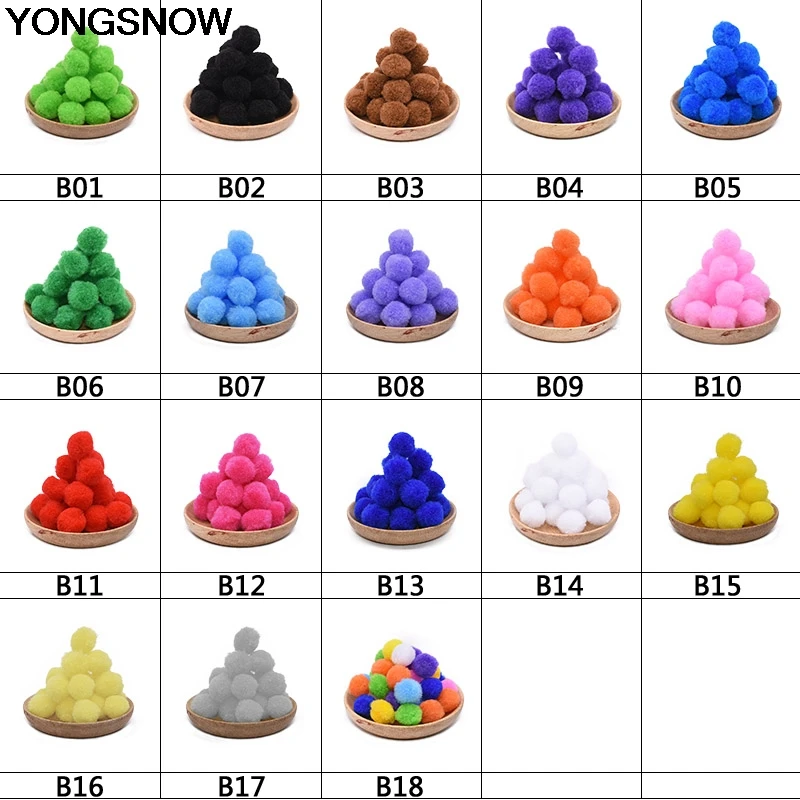 YONGSNOW 25 мм/20 мм 100-500 шт круглые мягкие помпоны плюшевые шарики для дома DIY ремесла для свадебного украшения