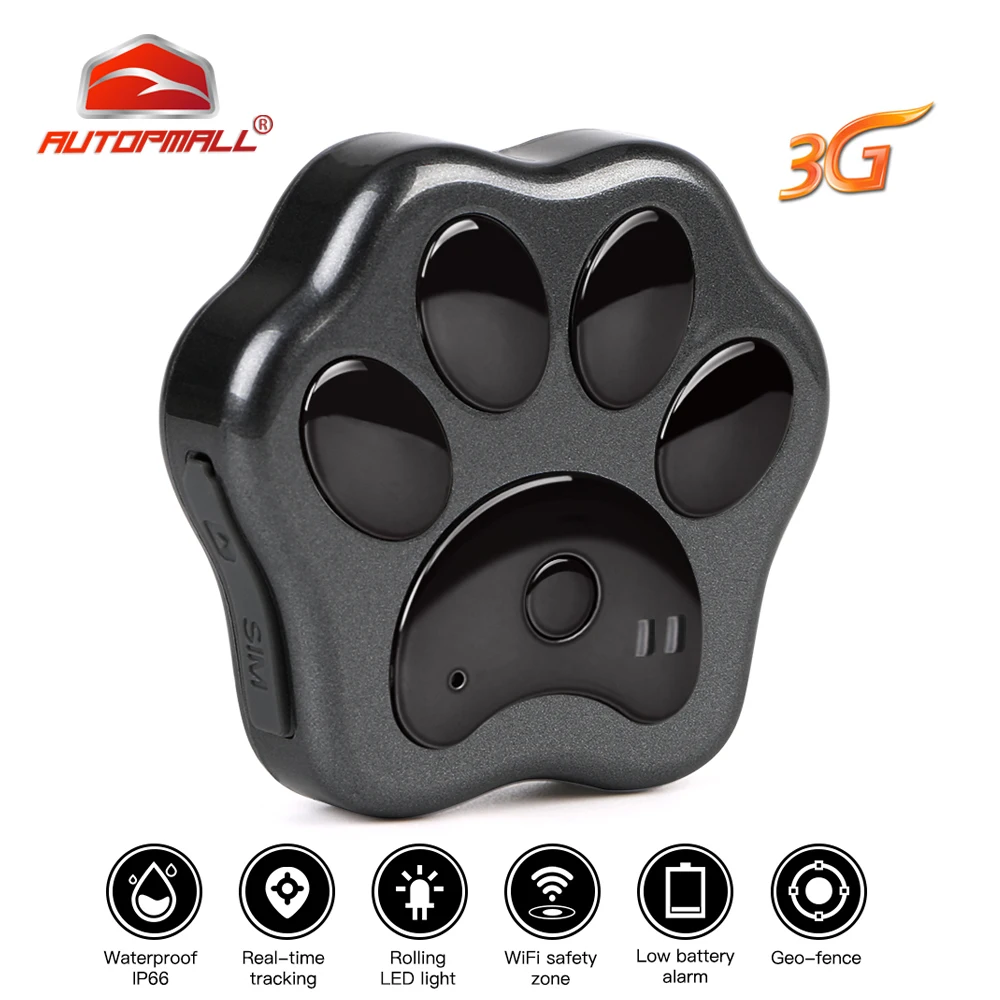 3G GPS tracker Dog Cat Pet GPS Locator Real Time Tracking Device WCDMA