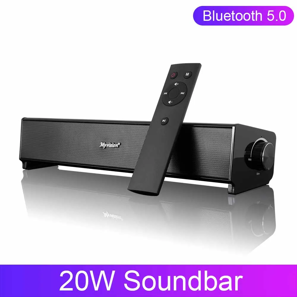

XGODY BT818 Stereo Soundbar TV home theate Bluetooth 5.0 Wireless Speaker For TV Computer Phone With Remote Control Powerful 20W