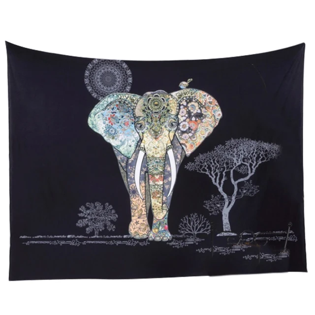 2 Size 3D Elephant Tapestry Mandala Indian Astronauts Tapestry Yoga Mat
