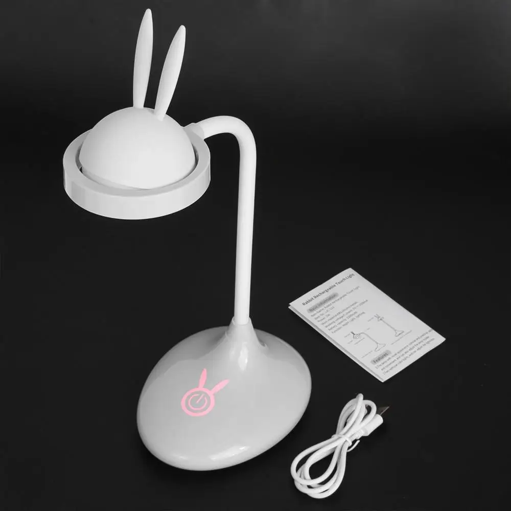AKDSteel Touch Сенсор Кролик Настольная лампа с регулируемым 2 свет Цвет зарядка через usb милые Чтение Night Light Украшение