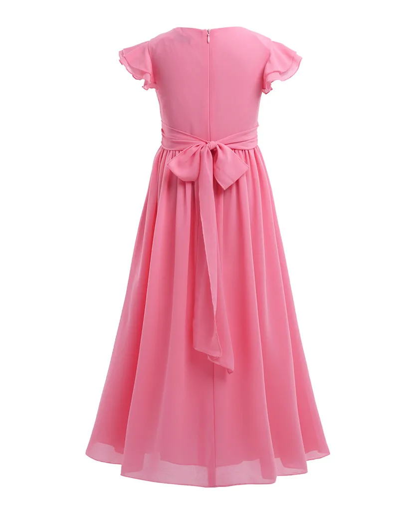 iEFiEL Sleeveless Kids Teenage Flower Girl Dress Floor Length Pageant Wedding Party Formal Occassion Wedding Girls Tulle Dress- HTB17ZExhIrI8KJjy0Fhq6zfnpXaO
