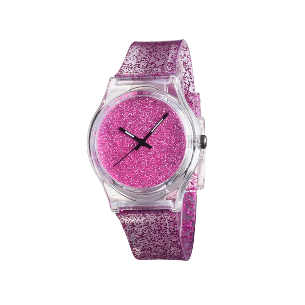

Fashion Women Watch Transparent Strap Silica Gel Material Solid Color Dial Minimalism Ladies Watch Quartz Wrist Watch montres
