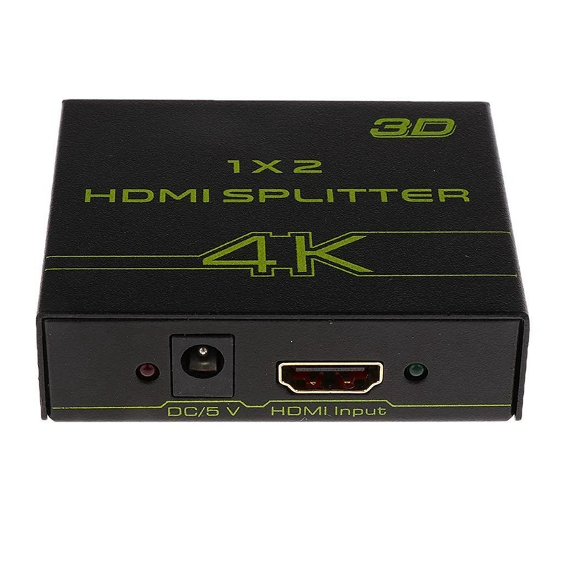 1x2 4 к HDMI 1,4 разветвитель 1 в 2 Выход HDCP 3D 2 порта HDMI концентратор AC адаптер питания