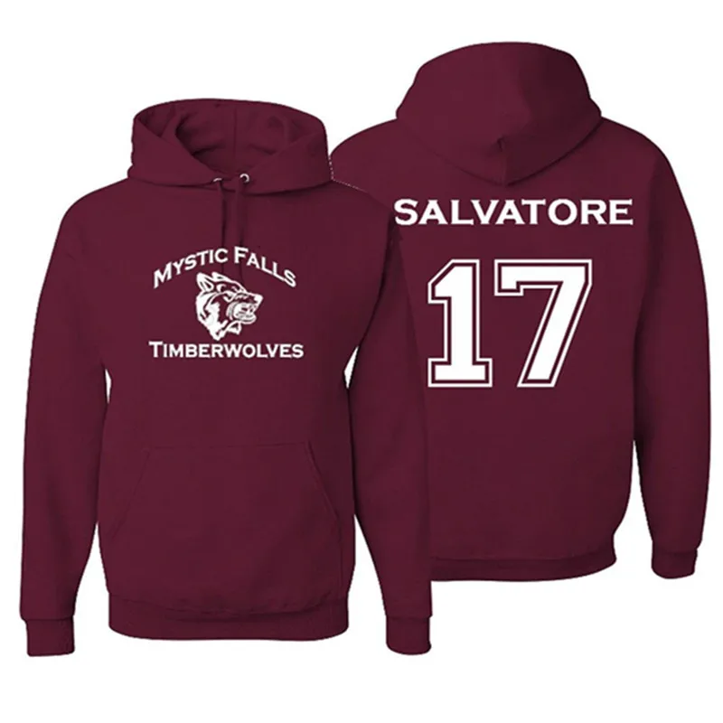 Mystic Falls Timberwolves Vampire Diaries Salvatore 17 Hoodie Women Men Long Sleeve Fleece Pullovers Sweatshirt Hoody 2018 New Mystic Falls Timberwolves Vampire Diaries Salvatore 17 Hoodie Women Men Long Sleeve Fleece Pullovers Sweatshirt Hoody 2018 New
