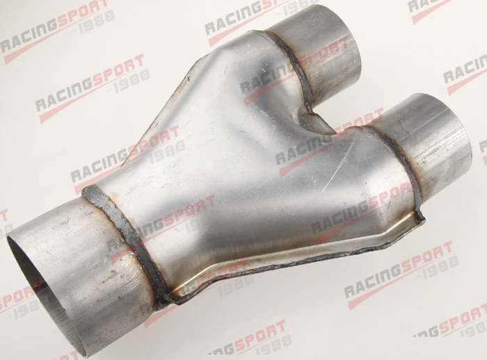 Universal Custom Exhaust Y Pipe 2" Dual 2.5" Single Aluminized Steely