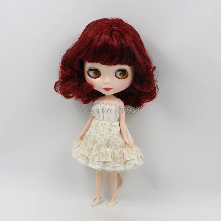 

Nude Doll For Series No . BL12489103 Wine Red mix black hair White skin Suitable For DIY Change Toy For Girls