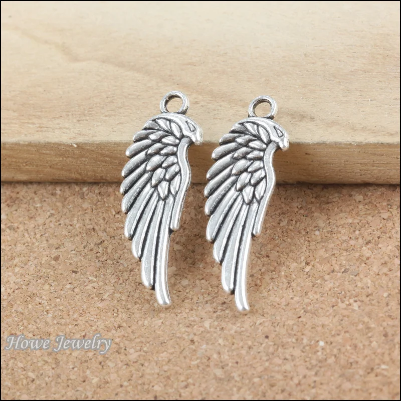 

12 pcs wing Antique silver alloy Pendant european Style jewelry findings B171