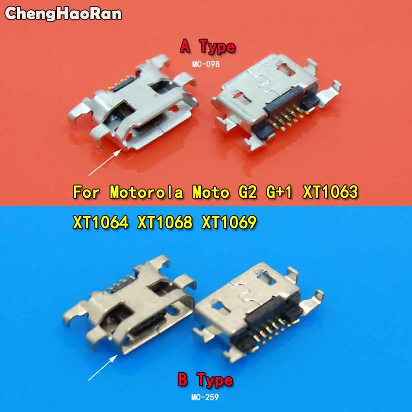 ChengHaoRan 10pcs Micro USB Jack Connector Female 5 pin Charging Socket For Motorola Moto G2 G+1 XT1063 XT1064 XT1068 XT1069 | Мобильные