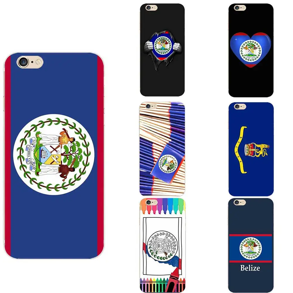 Belize National Flag Theme Heart Shape Paint Soft TPU Phone Cases For iPhone 6 7 8 S XR X Plus |