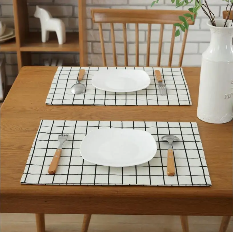 Quality Geometric Pattern Cotton Linen Western Pad Placemat Insulation