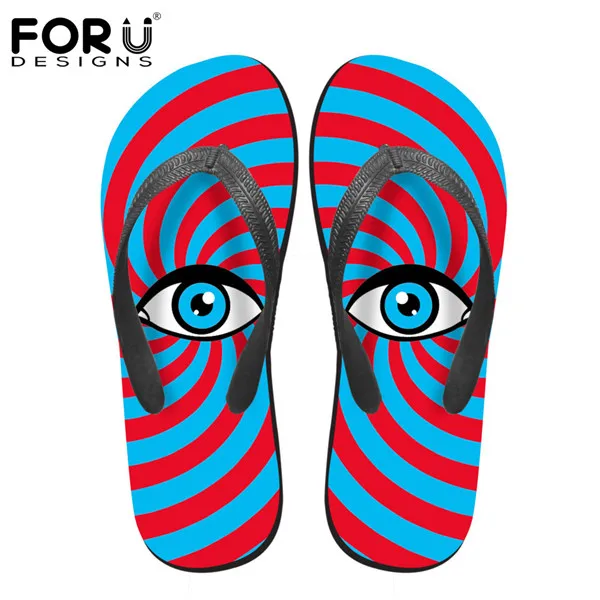 HA0086AB FORUDESIGNS/модные мужские шлепанцы с принтом граффити; летние пляжные резиновые шлепанцы для мужчин; повседневные мужские сандалии на плоской подошве - Цвет: HA0086AB