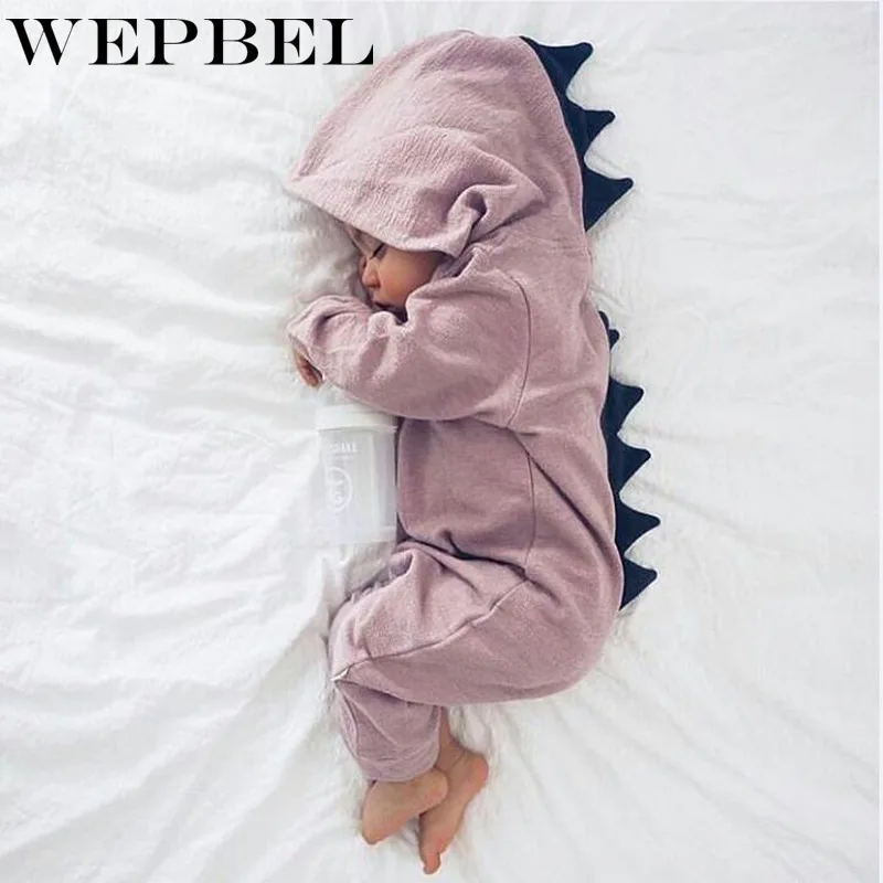 WEPBEL/Детские комбинезоны; Ins; стильные милые однотонные теплые комбинезоны с оборками на пуговицах и длинными рукавами; сезон осень-зима; Детский комбинезон для новорожденных