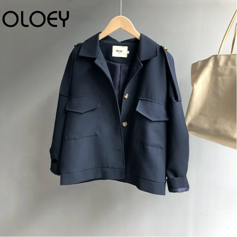De Femmes Nouvelles Court Casual Pleine Poitrine Pokkets J015 Turn khaki Unique Manches Solide Picture Manteau Automne Oloey2018 Jiacke down Couleur picture Mode axtEt