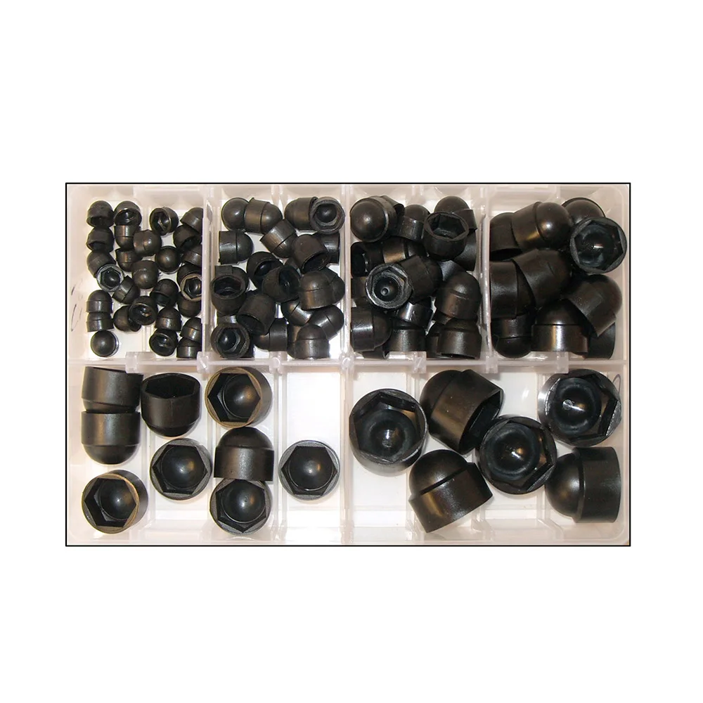 

145pcs M4 M5 M6 M8 M10 M12 Black Dome Bolt Nut Protection Caps Cover Hex Plastic
