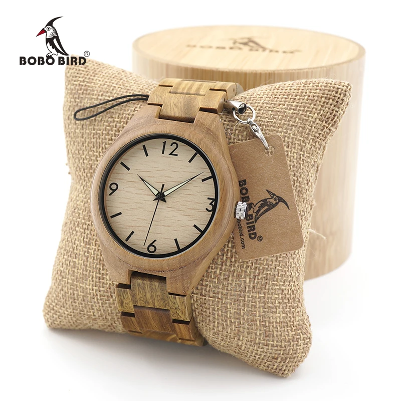 BOBO BIRD Mens Wooden Wrist watches Top Brand Luxury Quartz with Full bamboo Wood Band in Gift Box