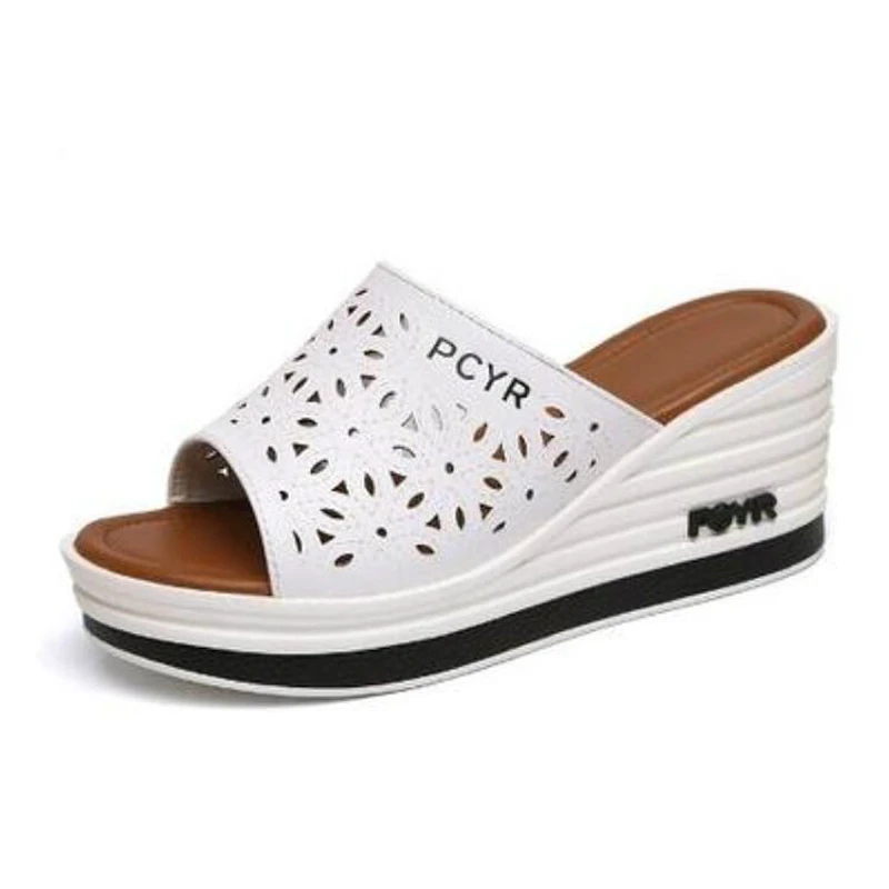US $10.99 2020 Female Slippers Summer Fashion Wear Room With AllMatch Muffin Bottom Slope Thick Soled Sandals Tide Shoes Woman W02