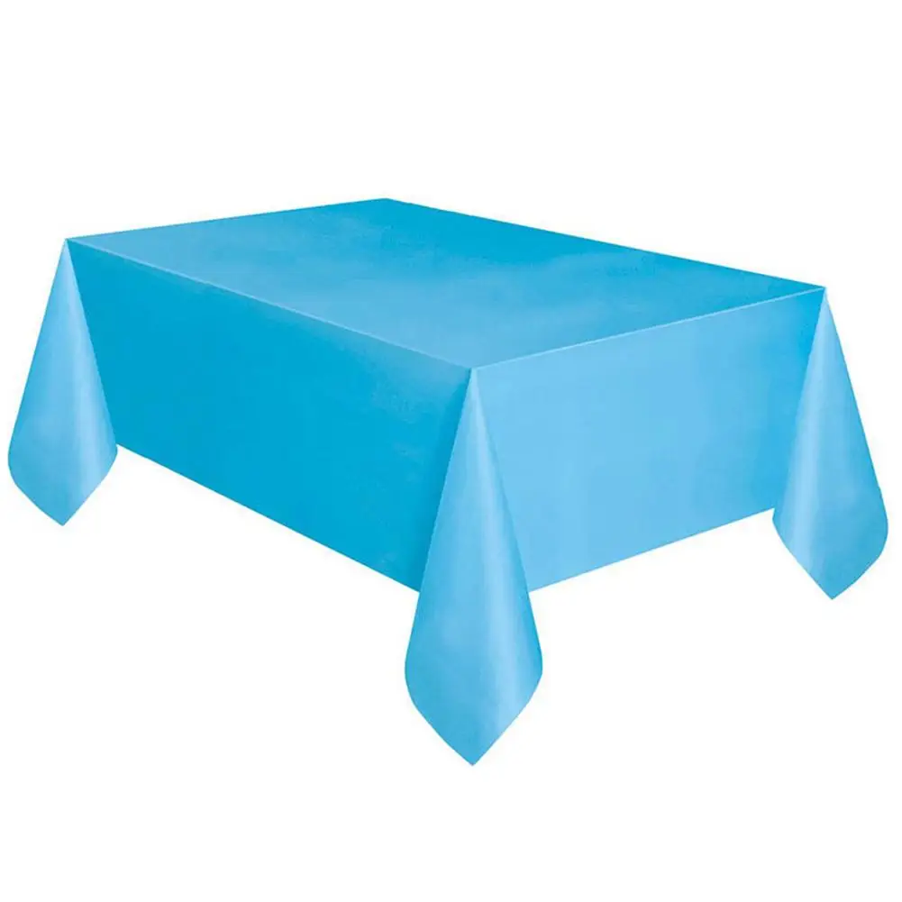 Водонепроницаемый пластиковые скатерти для стола скатерть на стол вечерние мероприятий общественного питания рождественские кармашки для столовых приборов одноразовые скатерти для пикника на открытом воздухе - Цвет: Sky Blue