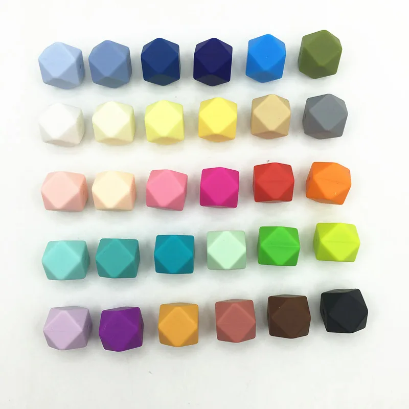 

Mix colors 50pcs/lot Silicon chew necklaces Geometry beads-100% Non Toxic BPA Free Silicone teething necklace pandent bead