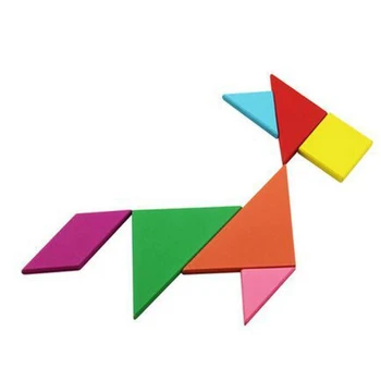 

Children's colorful tree learned toy Geometric 7 piece puzzle