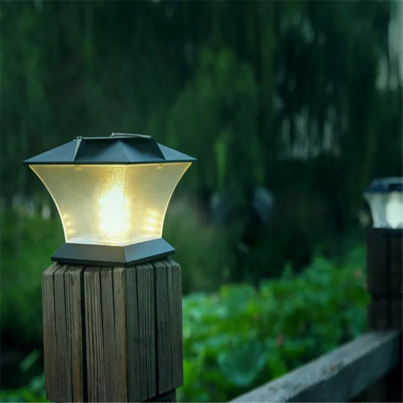 Goedkoop CLAITE Waterdichte LED Solar Pijler Wandlamp 18 LED Solar Powered Outdoor Landschap Verlichting Lamp voor Villa #039;S Tuin Veranda Thuis