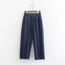 Осень плюс Размеры Повседневное Для женщин джинсы брюки тонкий стрейч хлопок джинсовые брюки для женские синие XL-4XL