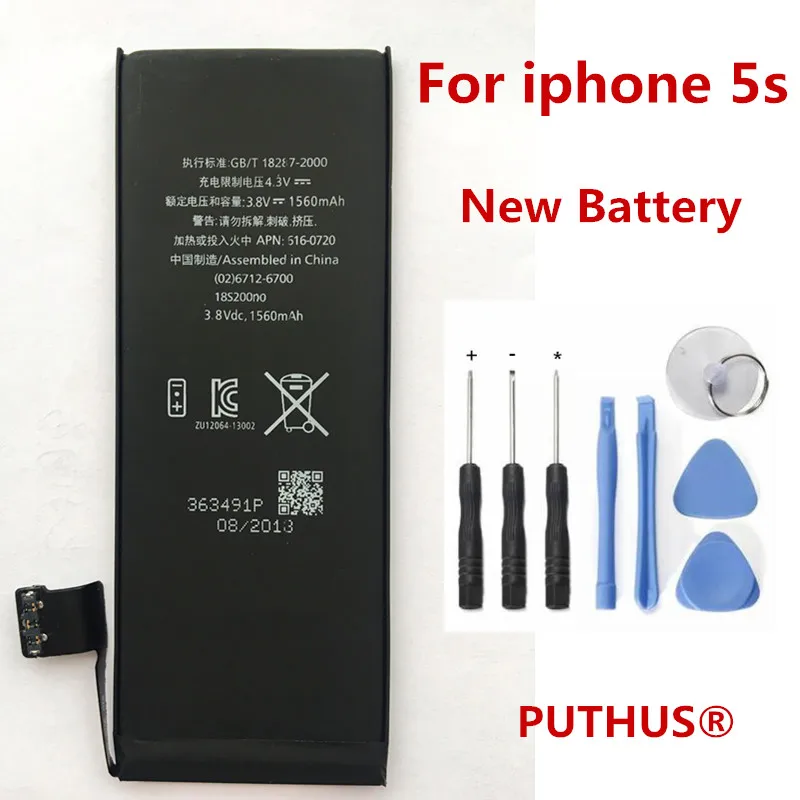 For iphone 5s battery New 1560mAh battery for iPhone 5S Replacement battery Inner built in Li