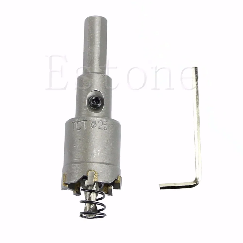 TCT 25mm Carbide Tip Drill Bit Hole Saw Set Stainless Steel Metal Alloy