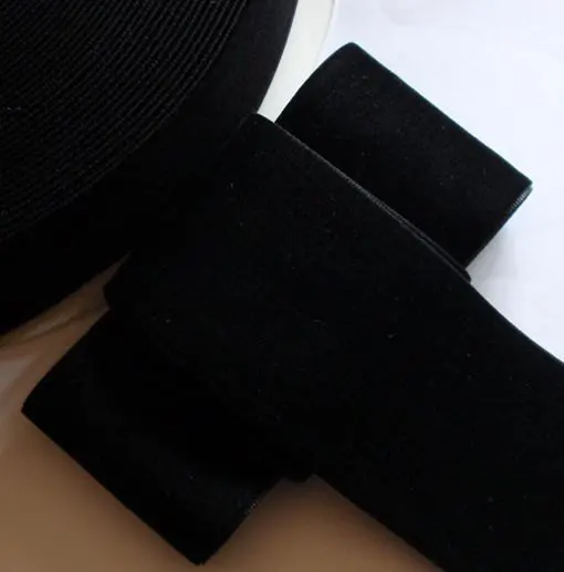 

Free shipping 2'' 50mm single faced nylon no elastic velvet ribbon solid color DIY accessory