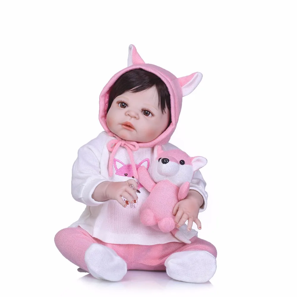 

57" New Design Lovely New Born Baby Girl Doll Toy 23'' Realistic Reborn Dolls Silicone Vinyl Full Body Alive bebe Boneca Reborns