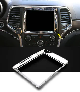 

BBQ@FUKA For Jeep Grand Cherokee 2014-2017 Chrome Car Interior Center Console GPS Panel Trim Navigation Decoration Frame Trim