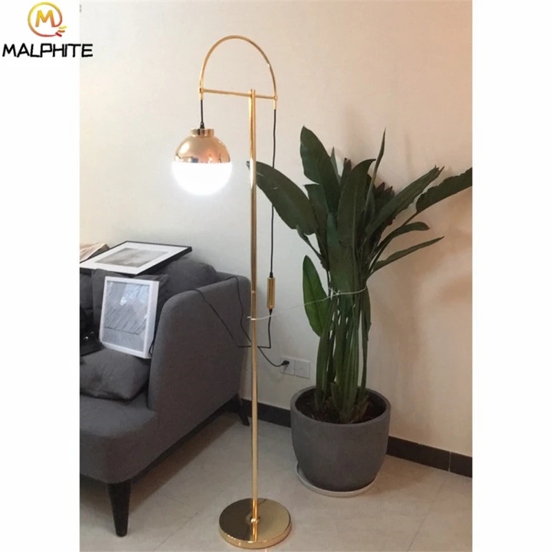 Nordic LED Floor Lamp Eye-protective Gold Floor Lamps For Living Room Modern Floor Lighting Luminaire Home Study Bedside Decor