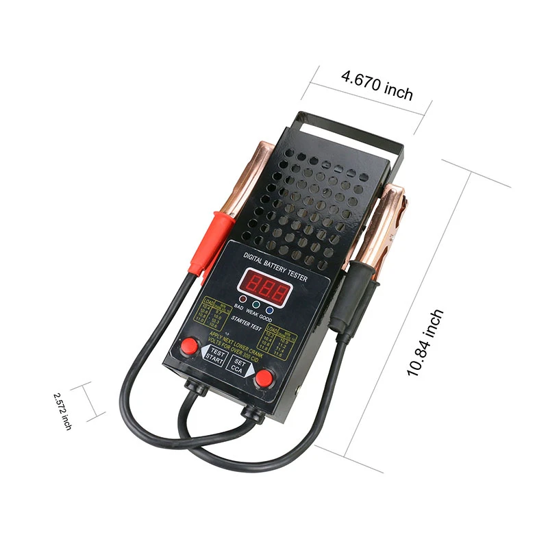 

BT007T Car Battery Tester Digital Analyzer Load 12V Auto Engine Volume 125Amp Tests Alligator Clip CCA Battery Measurement