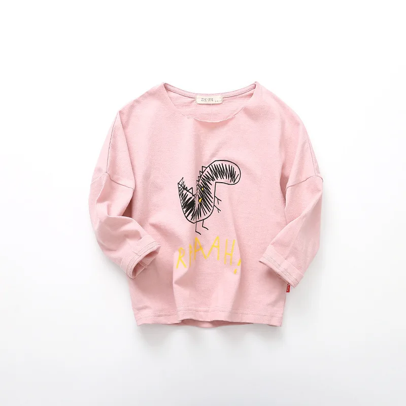 Pink Весенние брендовые хлопковые футболки с рисунком Тао для мальчиков и девочек, детские футболки, футболки с длинными рукавами для мальчиков и девочек, детские топы, одежда для малышей 12 мес.-7 лет - Цвет: Pink