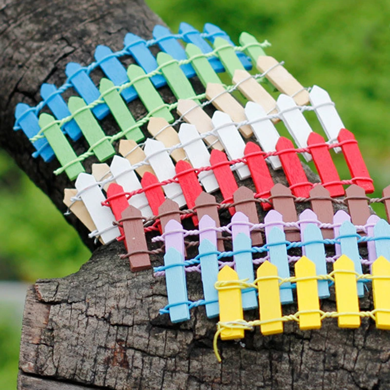 

10PCS Creative Lattice Wooden Fence Miniatures Fence Craft Bonsai Garden Small Ornament Landscape Decoration Log Fence Doll 10cm