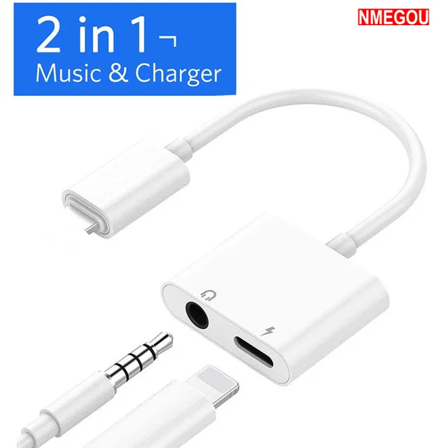2 In 1 Earphone Charger Splitter Adapter for Apple IPhone X 10 7 8 9