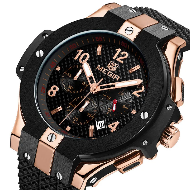

Multi-function watch fashion sports waterproof silicone men's watch quartz watch