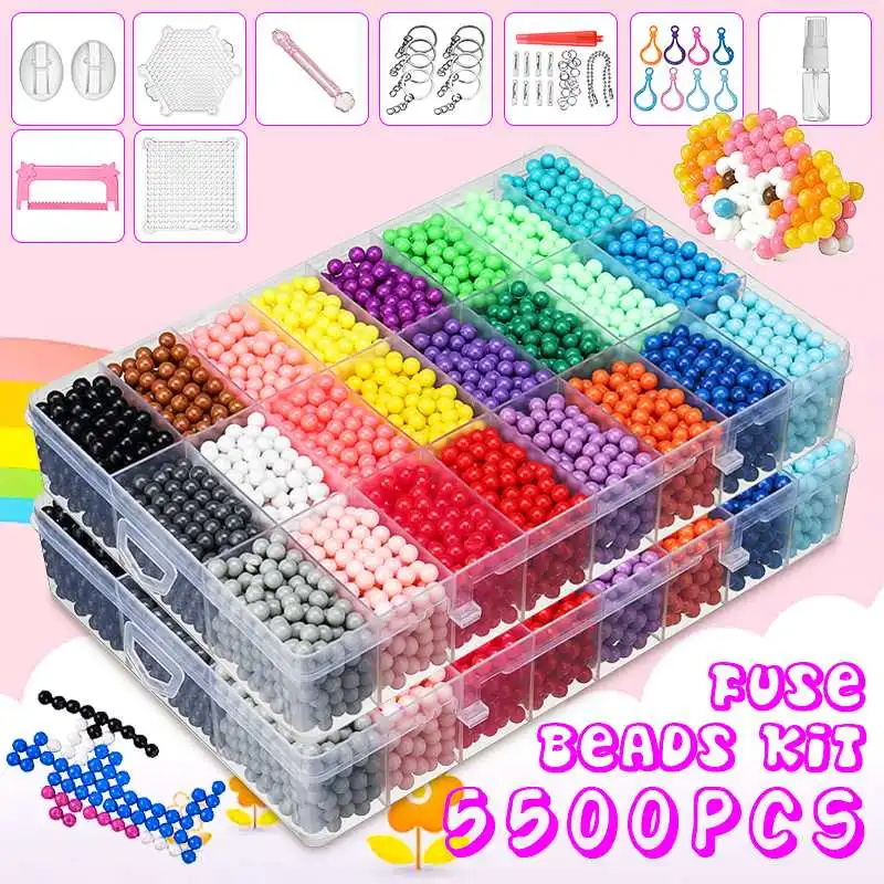 5500Pcs 1 набор разноцветных круглых пенопластовых водяных бусин заправка волшебная вода липкие бусины художественные поделки совместимые Beados домашняя Подарочная бутылка Декор - Цвет: 5500Pcs