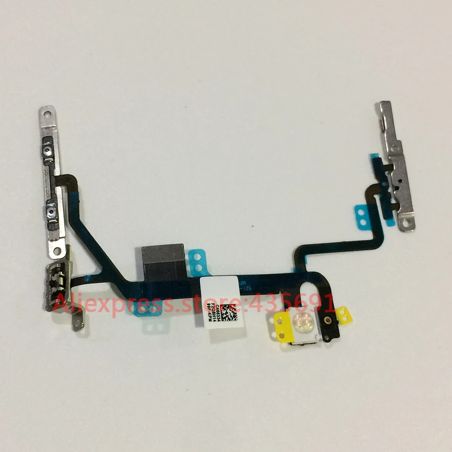 For iPhone 8 4.7" Original Power On/Off Switch Button Volume Control Mute Connector Flex Cable with Metal Bracket Replacement