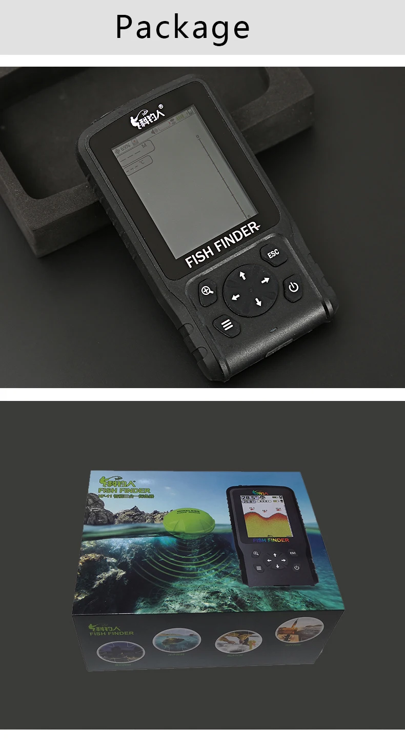 Portátil LCD Colorido isca De Pesca Sonda Fishfinder