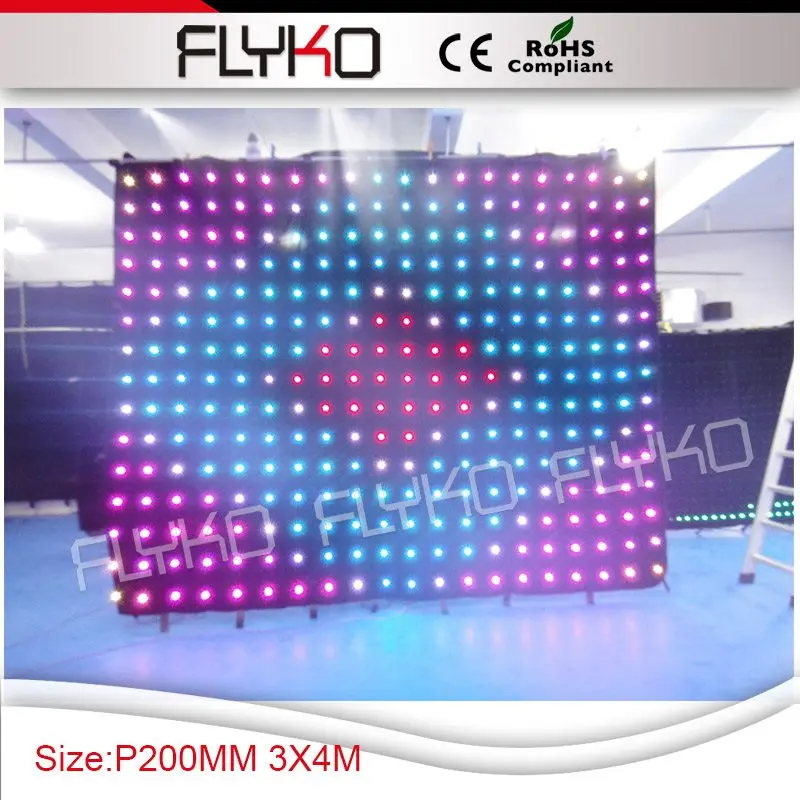 P20 4x3 м светодиодные видео ткань светодиодный видеоэкран