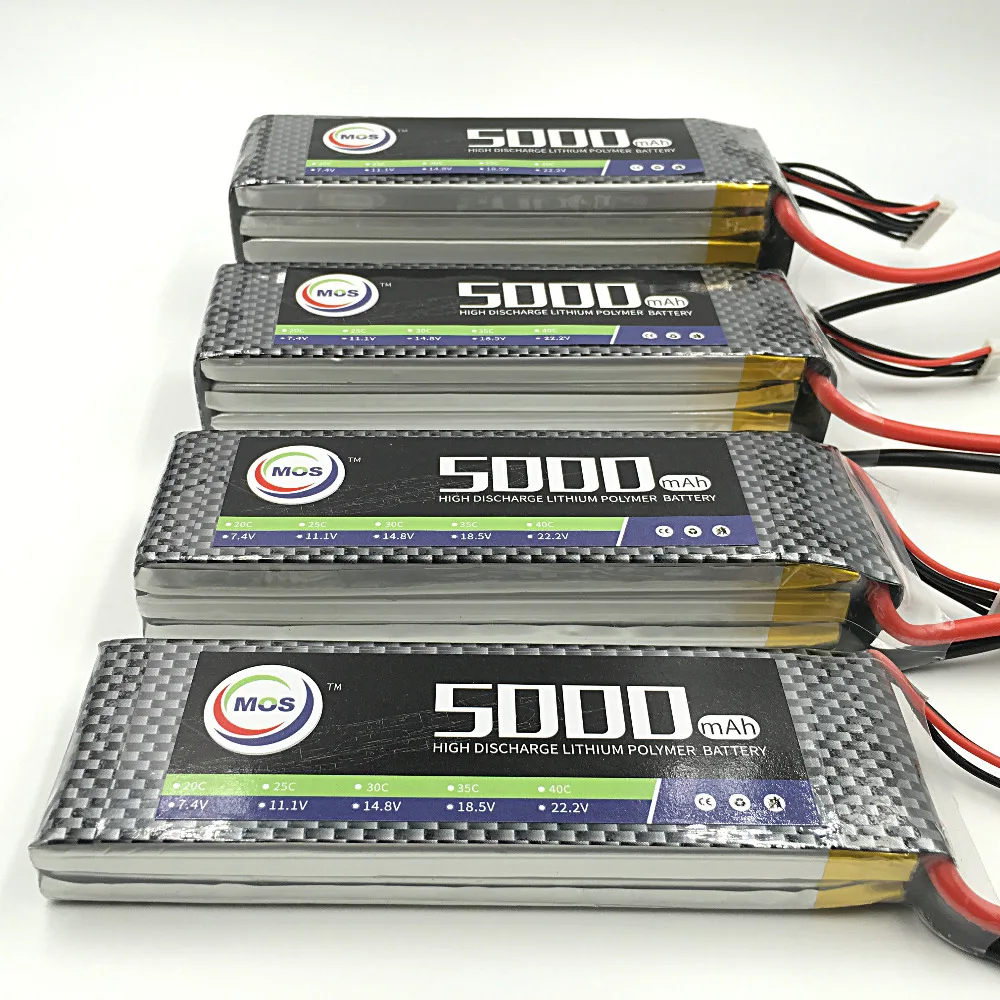 MOS 2S lipo battery 7 4v 5000mAh 40C For rc helicopter rc car rc boat quadcopter