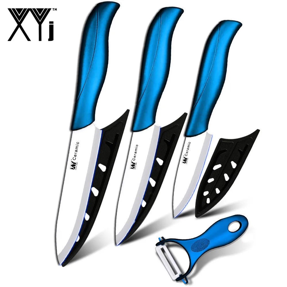 Cuchillo de cerámica 3 "pelador 4" utilidad 5 "cuchillo rebanador con un mango azul + pelador de balde blanco herramientas de cocina Juego de cuchillos de cocina|knife work|knife spoonknife cut - AliExpress