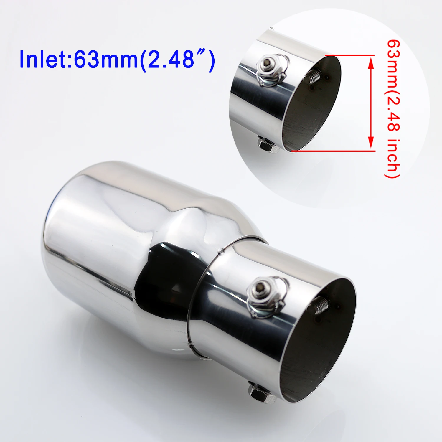 

Universal Car Tailpipe 2.5" 63mm Inlet Diameter Tail Exhaust Rear Muffler End Pipe Tip Cover Trim Truck Accessories