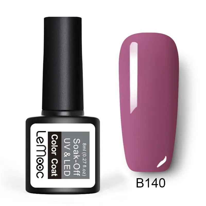 LEMOOC 8 мл блестящий гель 54 цвета лак для ногтей замачиваемый Светодиодный УФ Гель-лак для Ногтей Стойкий лак для ногтей DIY лак для ногтей - Цвет: B140
